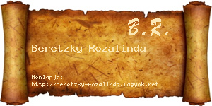 Beretzky Rozalinda névjegykártya